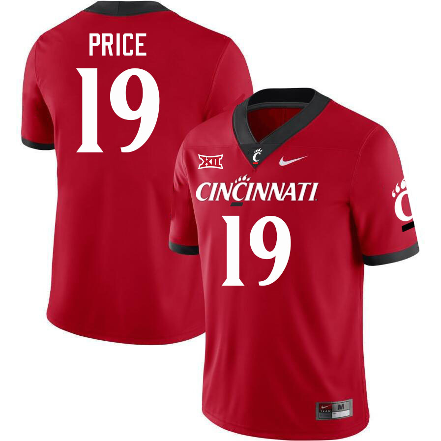 Cincinnati Bearcats #19 Quinton Price College Football Jerseys Stitched-Red